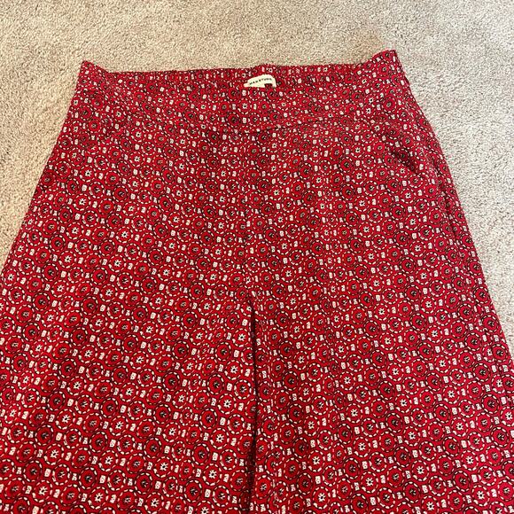 Max Studio Women's Bright Red Patterned Wide Leg Trouser Size M - Picture 6 of 10